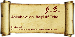 Jakubovics Boglárka névjegykártya