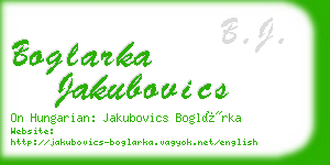 boglarka jakubovics business card